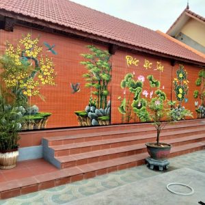 mành tre trúc vẽ hình